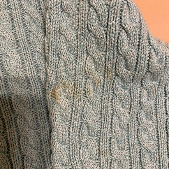 Croft & Barrow Turquoise Comfy Cable Knit Turtleneck Sweater Size Large - Picture 8 of 12